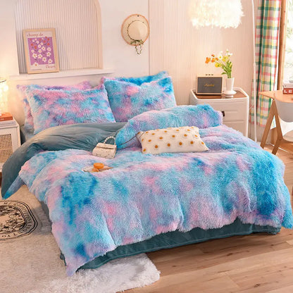 Comforter Set Plush Sherpa Fleece Machine Washable**
