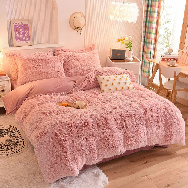 Comforter Set Plush Sherpa Fleece Machine Washable**