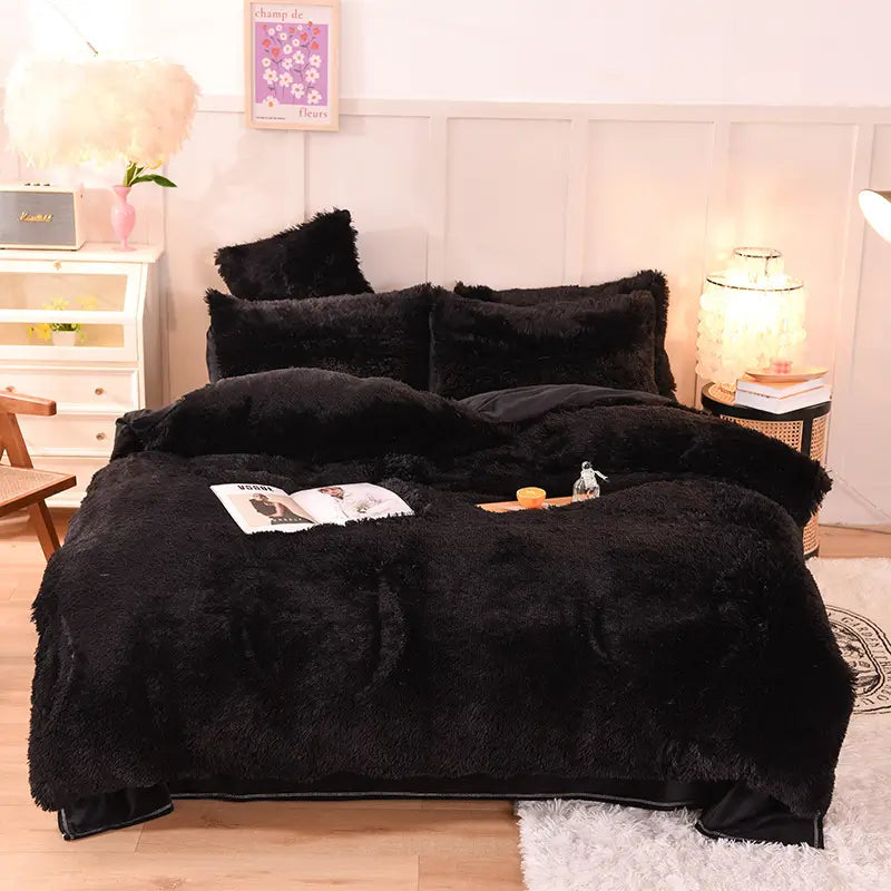 Comforter Set Plush Sherpa Fleece Machine Washable**