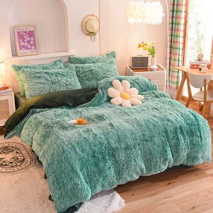 Comforter Set Plush Sherpa Fleece Machine Washable**