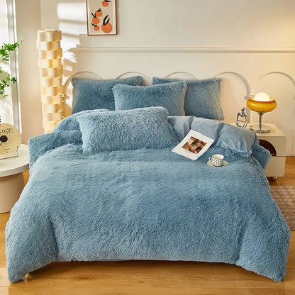 Comforter Set Plush Sherpa Fleece Machine Washable**