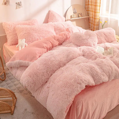 Comforter Set Plush Sherpa Fleece Machine Washable**
