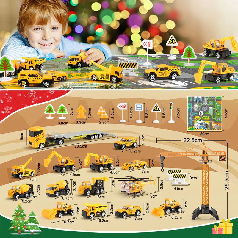 Construction Advent Calendar Toy Vehicles & Play Mat