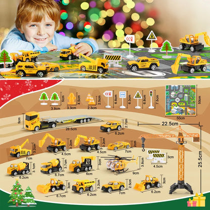 Construction Advent Calendar Toy Vehicles & Play Mat