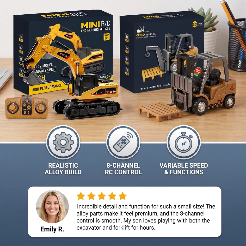 Construction Vehicle Remote-Controlled 1:64 Scale