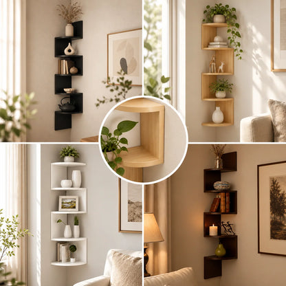 Corner Wall Shelf Multi-Tier Space-Saving