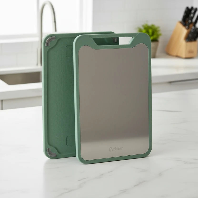 Cutting Board Double-Sided Stainless Steel & Non-Stick Juice Groove
