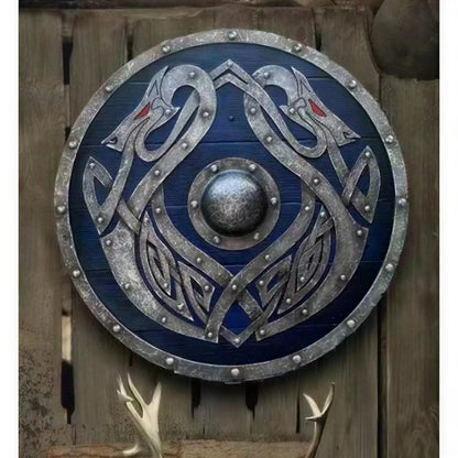 Decorative Wooden Shield 12 Inch Battleworn Finish