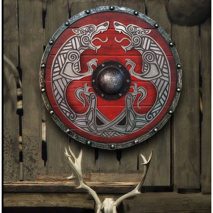 Decorative Wooden Shield 12 Inch Battleworn Finish
