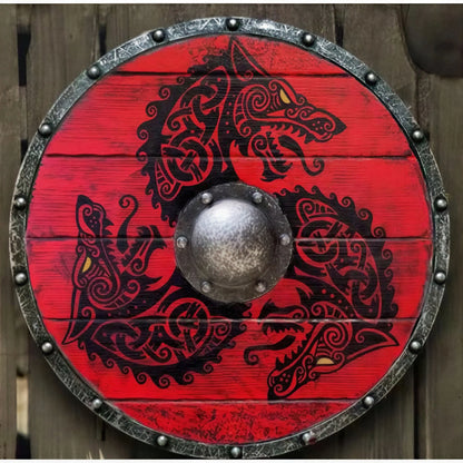 Decorative Wooden Shield 12 Inch Battleworn Finish