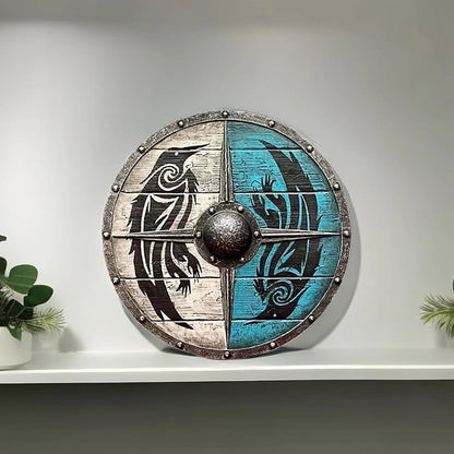 Decorative Wooden Shield 12 Inch Battleworn Finish