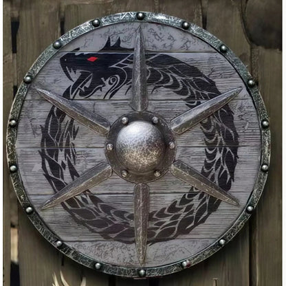 Decorative Wooden Shield 12 Inch Battleworn Finish