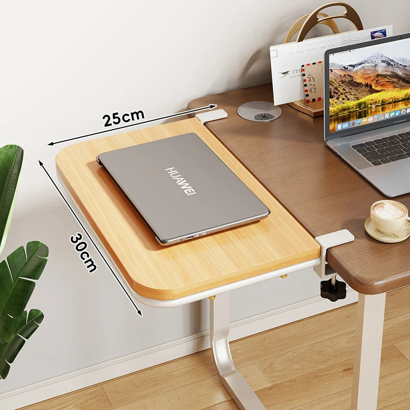 Desk Extension Shelf Bamboo Clamp-On Adjustable Space-Saving Design