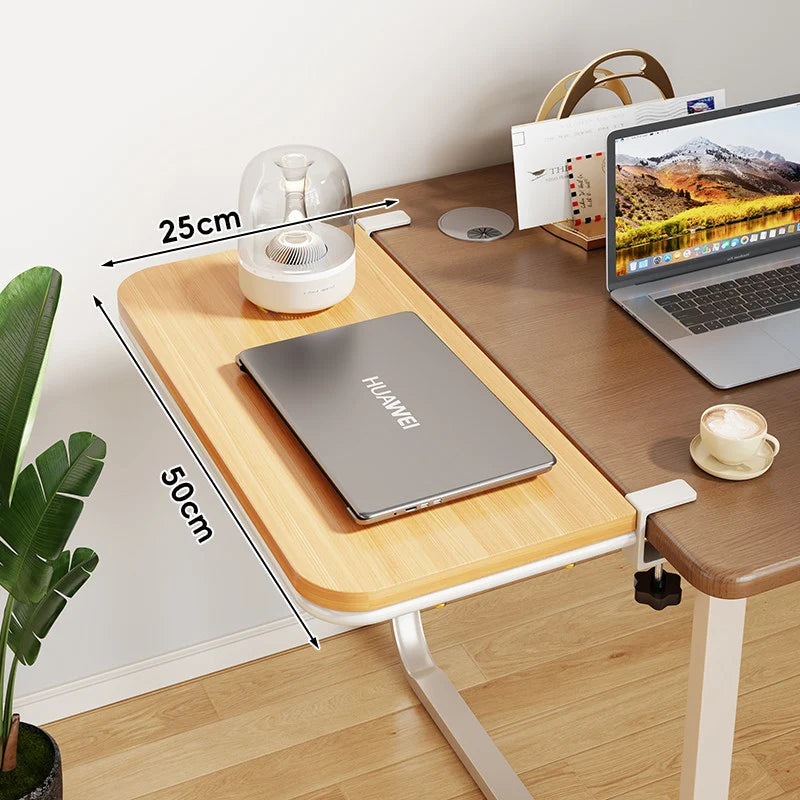 Desk Extension Shelf Bamboo Clamp-On Adjustable Space-Saving Design