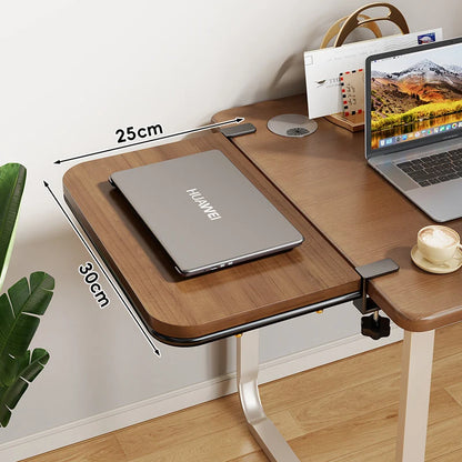 Desk Extension Shelf Bamboo Clamp-On Adjustable Space-Saving Design