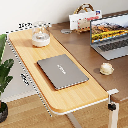 Desk Extension Shelf Bamboo Clamp-On Adjustable Space-Saving Design