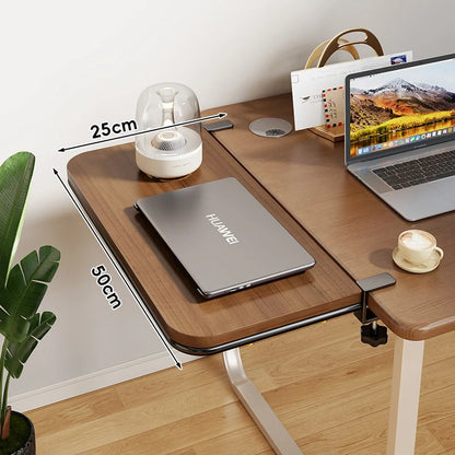 Desk Extension Shelf Bamboo Clamp-On Adjustable Space-Saving Design