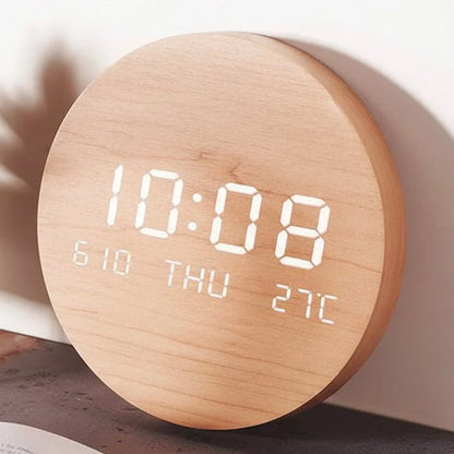 Digital Desk Clock LED Display Compact 7.7-Inch