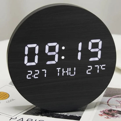 Digital Desk Clock LED Display Compact 7.7-Inch
