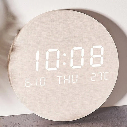Digital Desk Clock LED Display Compact 7.7-Inch