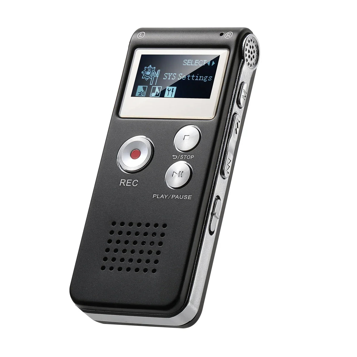 Digital Voice Recorder Voice-Activated Built-In Speaker & Headphone Jack