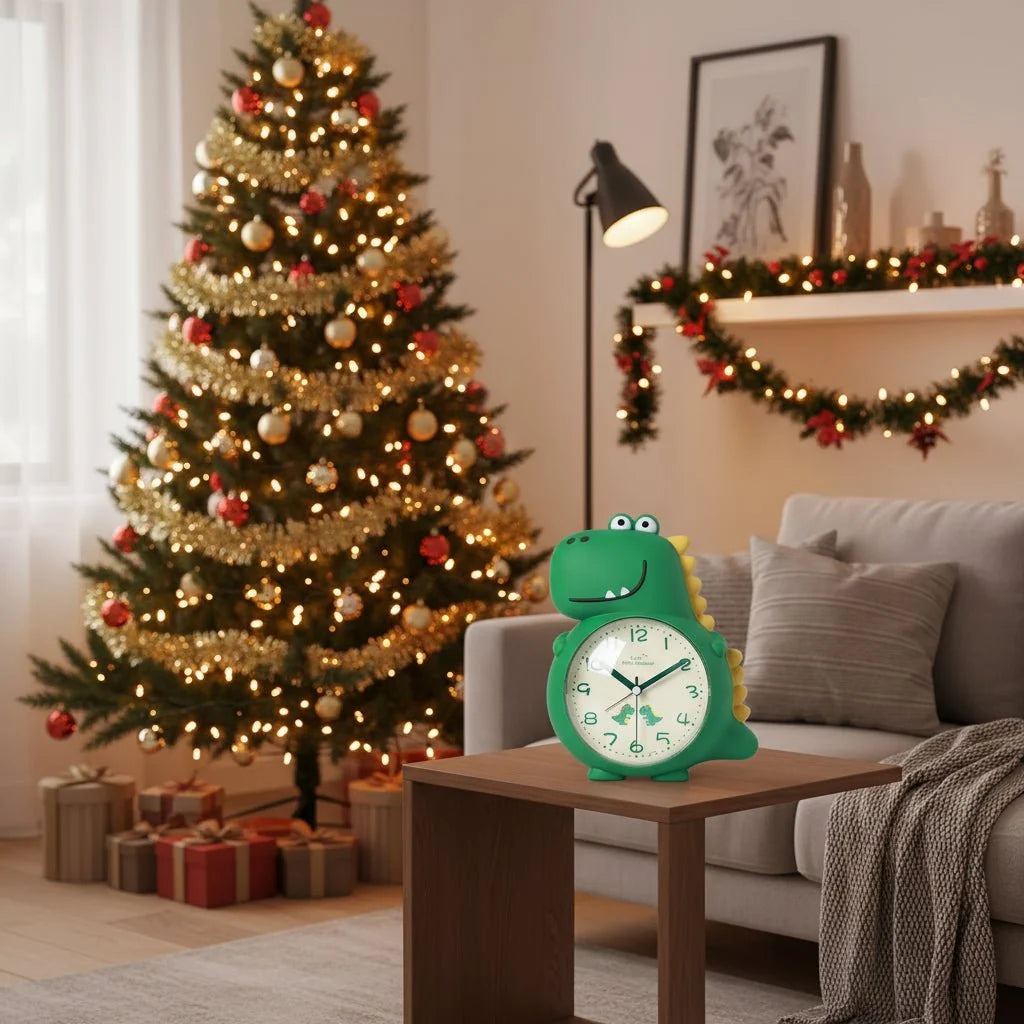 Dinosaur Alarm Clock Silent Mechanism Gentle Wake-Up Light