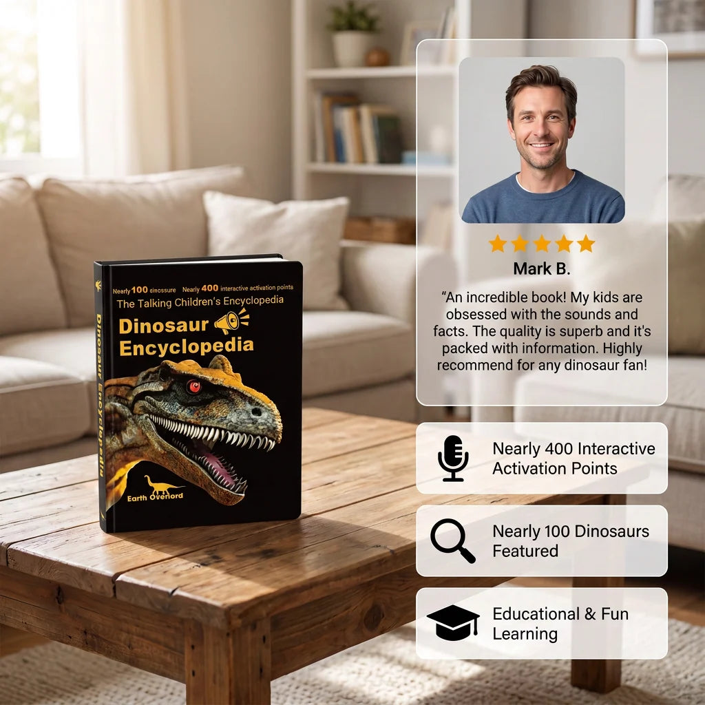 Dinosaur Encyclopedia Book Interactive Audio Screen-Free Learning