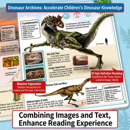 Dinosaur Encyclopedia Book Interactive Audio Screen-Free Learning