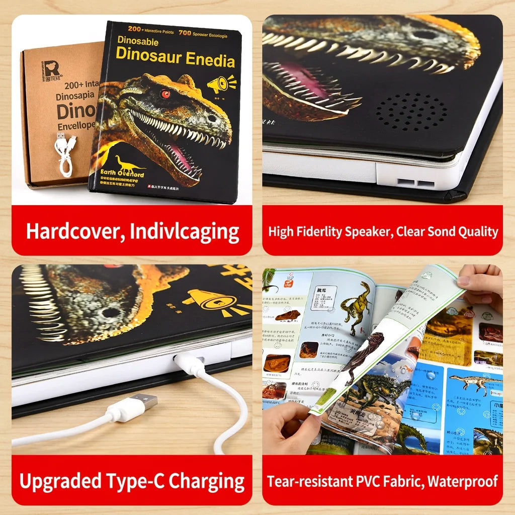 Dinosaur Encyclopedia Book Interactive Audio Screen-Free Learning