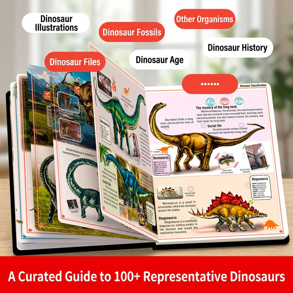 Dinosaur Encyclopedia Book Interactive Audio Screen-Free Learning