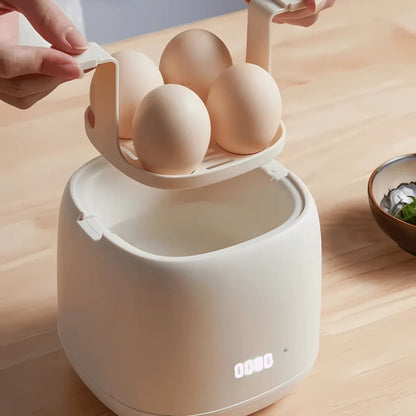 Electric Egg Cooker One-Button Operation Automatic Shutoff Compact Design