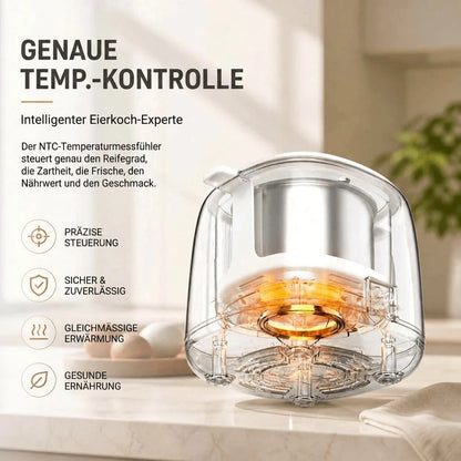 Electric Egg Cooker One-Button Operation Automatic Shutoff Compact Design