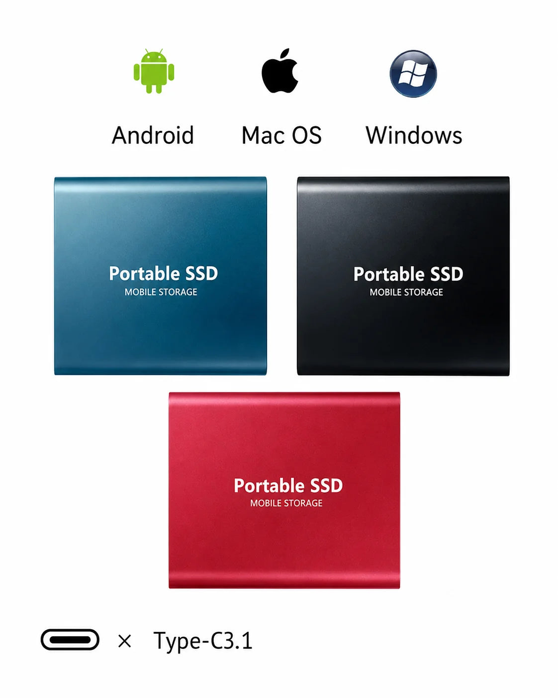 External SSD 128TB Shock-Resistant Portable