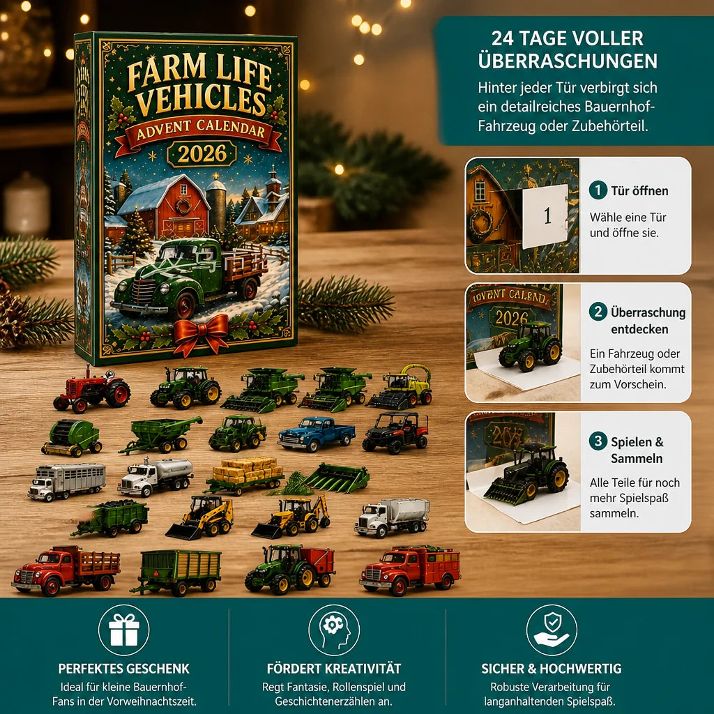 Farm Vehicle Advent Calendar 24-Day Countdown