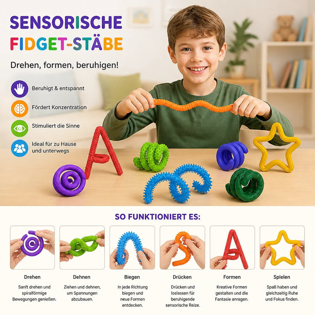 Fidget Sticks Flexible Bendable Portable Sensory Toy