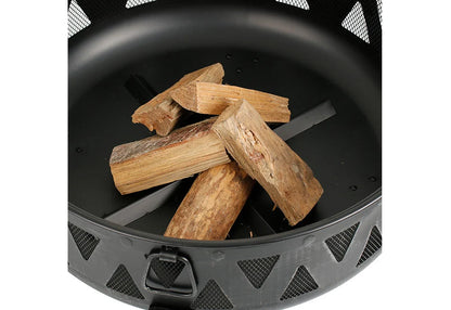 Fire Pit 30-Inch Wood-Burning With Spark Screen & Poker
