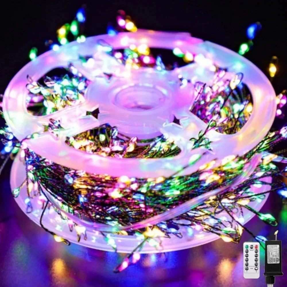 Firework String Lights Flexible Copper Wire Remote Control Timer