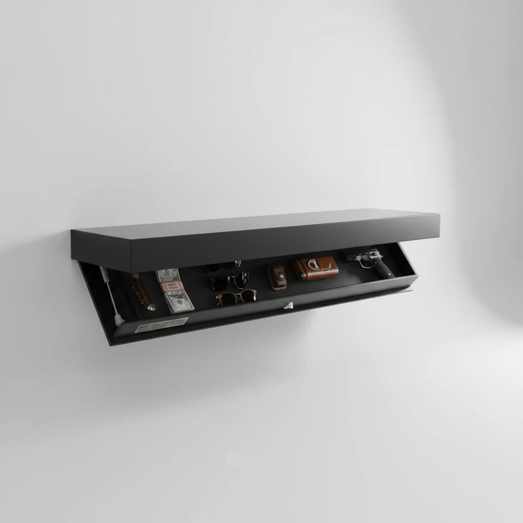Floating Wall Shelf Hidden Storage Compartment