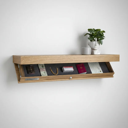 Floating Wall Shelf Hidden Storage Compartment