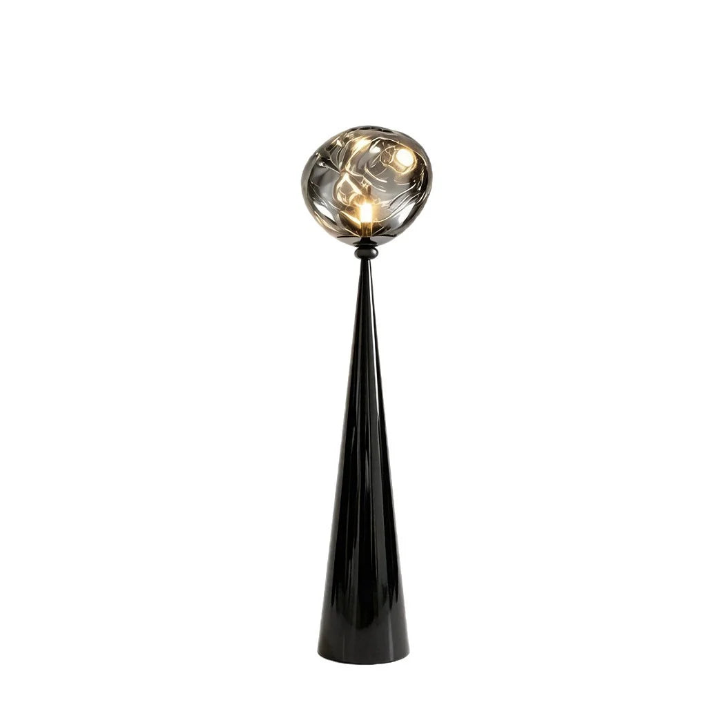 Floor Lamp Glass Globe Three-Color Dimming Remote Control