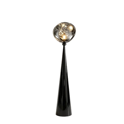 Floor Lamp Glass Globe Three-Color Dimming Remote Control