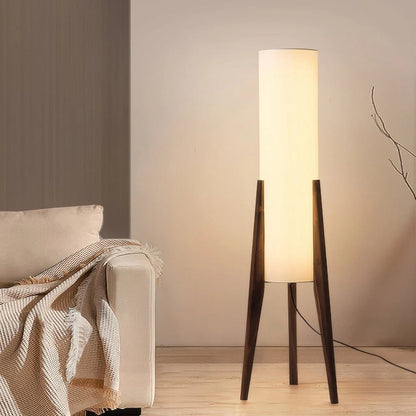 Floor Lamp Solid Walnut Base Dimmable LED