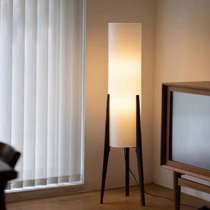 Floor Lamp Solid Walnut Base Dimmable LED