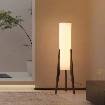 Floor Lamp Solid Walnut Base Dimmable LED