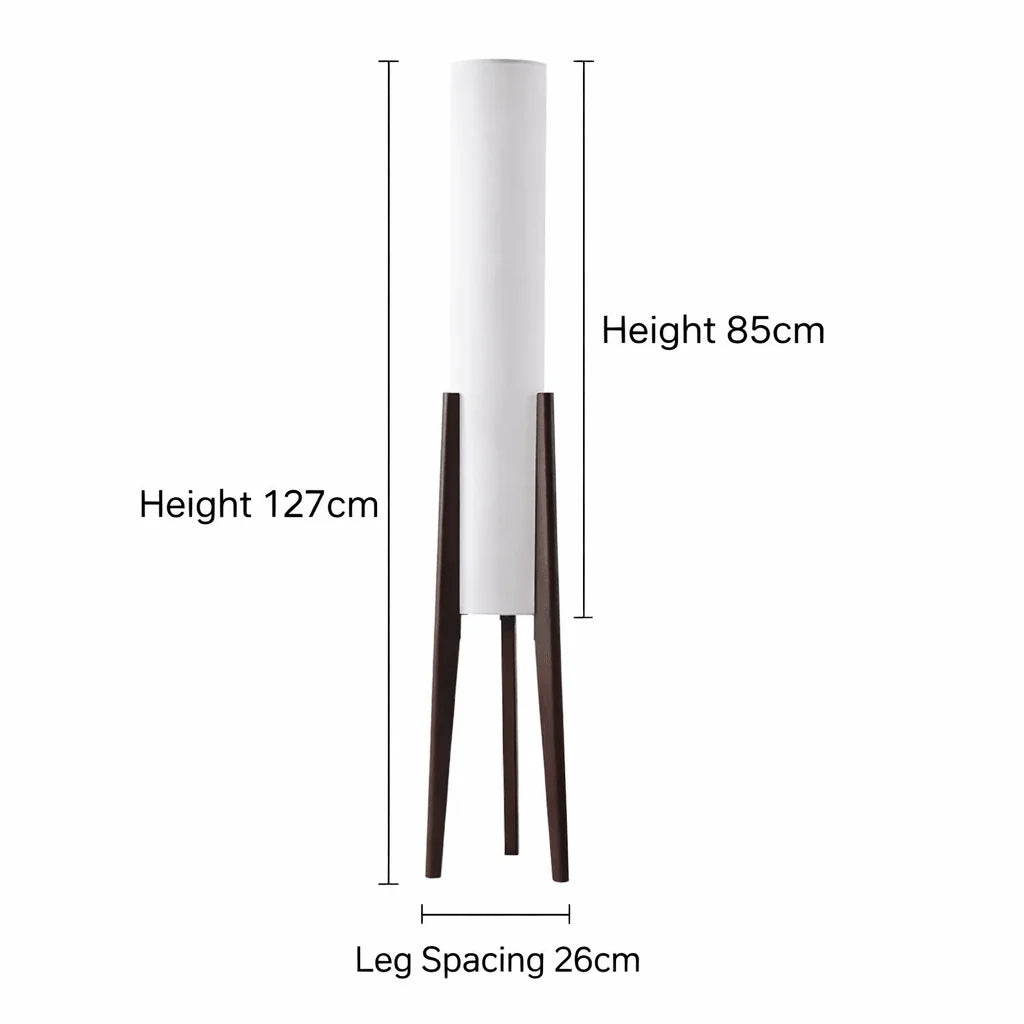 Floor Lamp Solid Walnut Base Dimmable LED