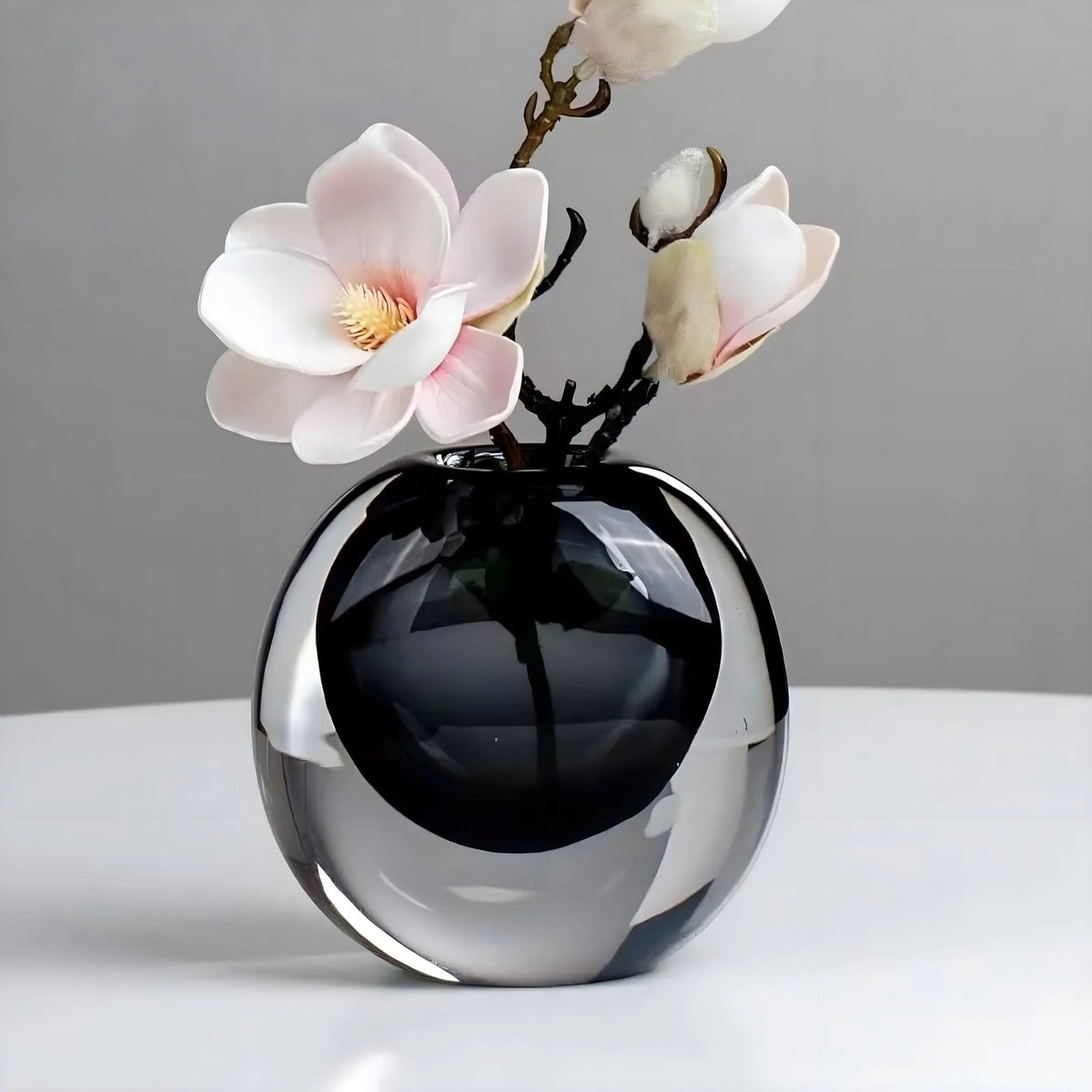 Flower Vase Crystal Glass Opalescent Finish Decorative Centerpiece