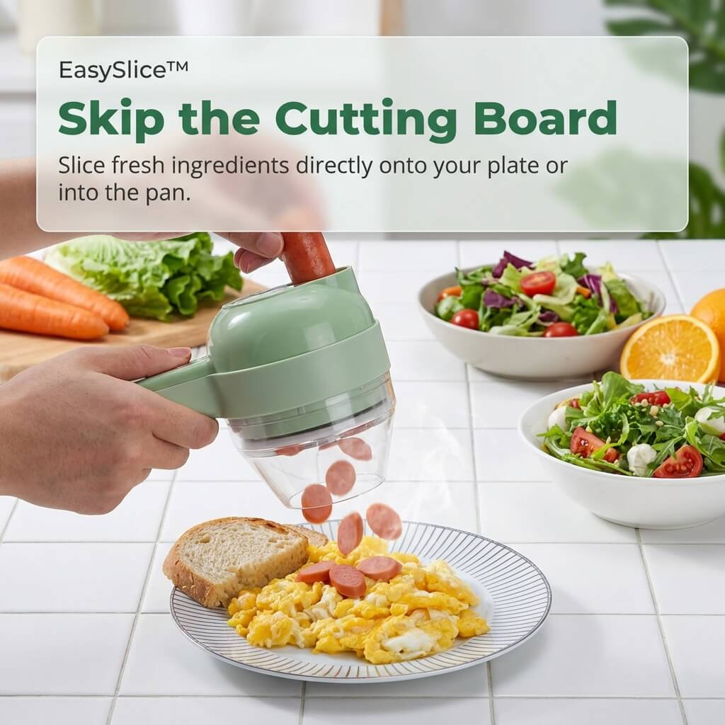 Food Chopper Electric Stainless Steel Blades USB-C Rechargeable