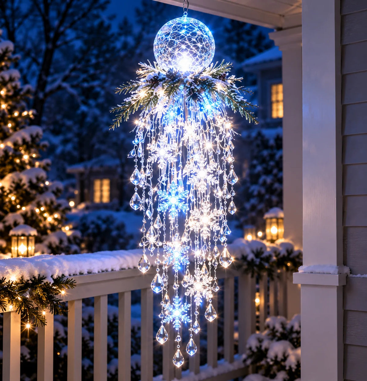 Hanging Christmas Lights Cascading LED Battery-Powered