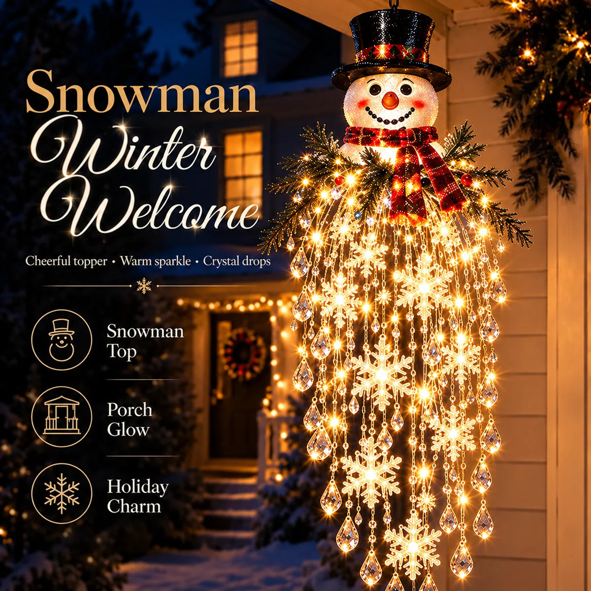 Hanging Christmas Lights Cascading LED Battery-Powered