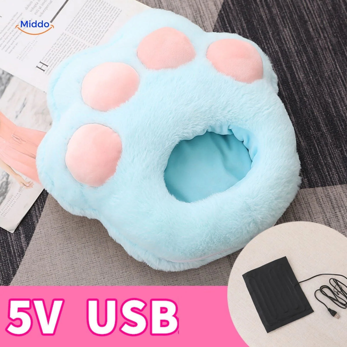 Heated Foot Warmer USB-Powered Plush Non-Slip